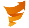 Foxliquidation.com logo. Orange spiral with and written, foxliquidation, wholesale closeouts.
