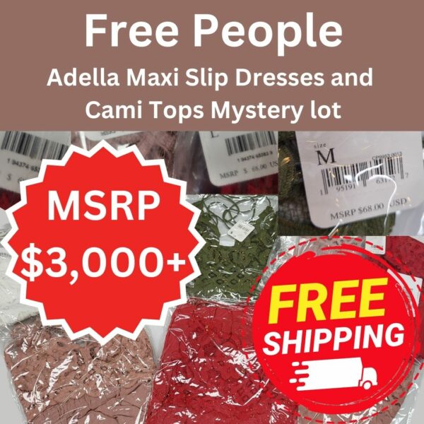 Free People Adella Maxi Slip Dresses and Cami Tops Mystery lot $3000+