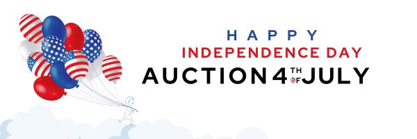 Red and blue sale banner 4th of july email header